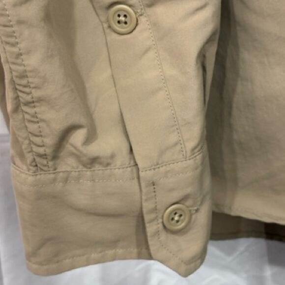 J Crew Mens Sun Shirt XL Khaki Long Sleeve 2024 Button Up Chest Pocket UPF 50 - Picture 6 of 8
